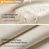 Zasłony prysznicowe Kwater Linen Style Sett z plastikowymi haczykami Cloth Teksturowana tkanina wytrzymała el wodoodporna do łazienki