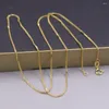 Chains Real Pure 18k Jaune Gol Chain Femmes Lucky Wheat Beads Collier Link Collier 1,7 g / 45 cm