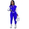 S-2xl Women Tracksuits Inverno Sport Long Patchwork Pantaloni da baseball per due pezzi Set all'ingrosso Drop 240323