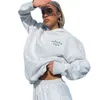 Les survêtements sets deux ensembles en 2 pièces pour femmes à capuche Foxx White Foxx Foxs Fashion Sports Tracks Tracks Sporty Long Maneves Pullover Sweetwear Sportwear Sportwear SweetShirts