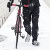 ROCKBROS Cycling Winter Bike Pants Outdoor Sport Waterproof Thermal Fleece Trousers Bicycle Equipment Tights Running Bike Pants240328
