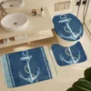 Shower Curtains Nautical Sailor Painting Boat Anchor Curtain Modern Non-slip Carpet Waterproof Polyester Home Decor 180