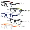 Lunettes de soleil Sports sans glissement anti-UV Blue Rays Lunettes Fashion PC Cadre d'ordinateur ultraléger Soft Silicone Lam Vision Care Men