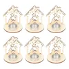 Kerzenhalter 6 PCs Holzhalter Weihnachts -Kerzeninhaber Esstischdekor Vintage Creative Candles