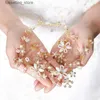 Cheveux de mariage bijoux coiffures Tren Crystal Pearl Flower Bridal Band Band Mabé à main