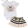 T-shirts Toddr kleding Babykleding Kinderen Girls Set Big Sister T-Shirt Rok Litt Sister Romper Mini Rok Matching Outfit Set Boutique L46