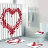 Баня коврики 4pcs arrow heart banyo против коврика для ванной