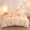 Super Shaggy Bedding Set Luxury Winter Warm Cozy Mink Velvet Duvet Cover Bed Sheet and Pillowcases King Size Home Bed Linen Set 240401