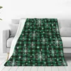 Cobertores de Natal Black Green Green Plaid Lão de lã macio Bobertor quente e aconchegante microfibra confortável para sofá -sofá -cama 40 "x30"