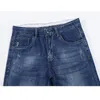 Shorts d'été Jeans pour hommes élasticité mince élasticité bleu poches de mode short denim jeans man slim fit casaul denim short 240327