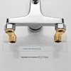 Badrumsvaskkanor Kallt vatten Dual Spout Mixer Tap Zinc Alloy med polerad kromsilver för splitterbadduschbassäng