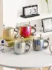 Tasses hautes beauté tasse légère ménage de luxe grande capacité tasse de café de bureau créatif en céramique couple à eau
