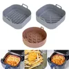 TABLEAT MATS FRYER SILICONE GRILL PAN MAT MARTIFONCTIONNEL MART SIMPELLE SLAGE Square Sillicone Ftyer Plateaux avec poignées