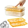 Baking Moulds Ice Tray With Lid Bin Food-grade Maker Spill-resistant Cube Trays For Freezer Whiskey Mess-free