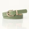 Belts Retro Women Belt Fashion Round Buckle Simple Style Leather Adjustable Needle Pants Waistband