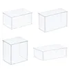 Placas decorativas Caixa de exibição acrílica para colecionáveis Figuras brinquedos de plástico transparente Cubo de cubo de armazenamento de armazenamento Protecção à prova de poeira vitrine