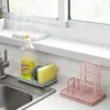 Armazenamento de cozinha esponja de drenagem caixa de prateleira de prateleira de prateleira Organizador Stands utensils Towel Suport
