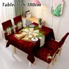 Tala de mesa de mesa de Natal Tocada de mesa de mesa Lavagem de banquete lavável Decorações de decoração de casas de natal com cadeira 4pcs