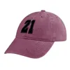 Berets 21 Американский футбольный классический Vintage Sport Jersey Номер для бейсбола или баскетбола Dumb Cowboy Hat