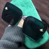 Okulary przeciwsłoneczne vintage kwadrat pszczoły gradient lustro bezszrażone okulary przeciwsłoneczne żeńskie retro moda bez krawędzi Oculos de so