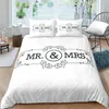 Ensembles de literie Mme M. Duvet Cover romance couette microfibre blanc ensemble pour garçons filles adolescents adultes mariage décoration de la Saint-Valentin