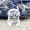Pendant Necklaces 10Pcs Wholesale Shar Pei Shape Clear Crystal Loose Stone PM42150