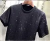 Men's T-Shirts S-5X Hot drill t-shirt European style Rhinestones mens short sleeve top quality man heavy industry T-shirt 2445