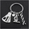 Keychains Lanyards SG Nyaste biologiska experimentella verktygsnyckelkedjor Koniska kolv Molecar DNA Microscope Pendant Keychain Drop Del DHBMD