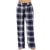 Frauen Nachtwäsche elegante Hosen Frau Mode Casual Plaid Spleißen elastischer Business Home -Persönlichkeit bequeme Frauen arbeiten