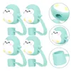 Disposable Cups Straws 4 Pcs Cartoon Straw Lid Party Favors Covers Cap Tumblers Rubber Silicone Silica Gel Reusable Suction Charms Suckers