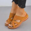 Talltor 2024 Summer Fashion Women's Shoes Hollowed-Out Wedge Sandaler korsar stor storlek utanför för att bära 41-43 Sandalias