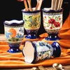 Speicherflaschen Politisch Stil Stäbchen Halter Home Keramik Abflussbehälter Küchenkoppler und Gabelboxen