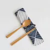 Vorken Japanse bestek tas draagbaar bestek pouch picknick chopstick outdoor herbruikbaar zilverwerk