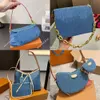 Umhängetaschen Denimbeutel Frauen Denim Designer -Tasche Carryall -Tasche Hügel Pochette Handtasche Sonnenuntergang Unterarmtasche Mode Wallet Frühlingsbeutel Crossbody Taschen