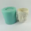Moldes de cozimento Przy Mold Silicone 3D Vaso molde Flores de cimento Pots Buda Head Mold Classic Home Furnishings Decorações de desktop Silica Gel