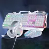 Combos 3 In1 RGB Gamer Klavye Oyun Klavyesi ve Fare Kulaklık Oyun Kiti Arkadan Aydınlatıcı USB Kablolu Bilgisayar Klavyesi PC Dizüstü Teclo Teclado