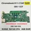 Moederbord voor Acer Chromebook R11 C738T CB5132T Laptop Moederbord DA0ZHRMB6G0, DA0ZHRMB6F0 MET CPU N3060/N3160 4GRAM, SSD 16G/32G