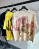 Trendy Brand Cartoon Printed Cotton Shortsleeved American Y2K High Street Fashion Casual Top Retro Oversized Tshirt 240402