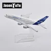 Jason tutu 16 cm Modello originale Airbus A380 Modello Piano Aereo Aeromobile Diecast Metal 1/400 Scala Scala Modello Regalo Collezione 240328