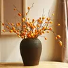 Flores decorativas 100 cm Artificial Loquat Fruit Branch Adorno floral Accesorios de decoración del hogar Navidad