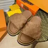 NEW Fashion Designers Slides Womens Sandals Pool Pillow Sunset Flat Mules Padded Front Strap Slippers Summer Beach Slippers