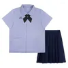 衣類セット夏の女の子タイの学校制服女学生半袖ボタンシャツスカートかわいいセクシーなjkセット