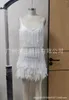 Casual Dresses Fashion Sexy Nightclub Dance Spring and Summer 2024 Women's Solid Color Fransed Sequined Feather Stitching Dres