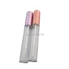 Storage Bottles 5ml Purple Lip Glaze Empty Shell Transparent Bottle Circle Gloss Tube Plastic Cosmetic Packaging Container 50pcs/Lot