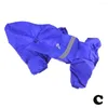 Dog Apparel Pet Raincoat Double-Layer Jumpsuit Waterproof Reflective Coat Seasons Clothing Four J3G7