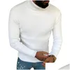 Men'S Sweaters Mens Fashion Winter High Neck Thick Warm Sweater Men Turtleneck Brand Slim Fit Plover Knitwear Male Double Collar Drop Dhe2M