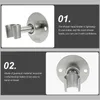 Bath Accessory Set Shower Head Bracket Wand Holder Adjustable Wall-mount Suction Stainless Steel Handheld