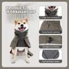 Vestuário para cães roupas de algodão estilo britânico com clipe de cavalo para proteger contra roupas frias e quentes Cabo de duas pernas