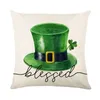 Rzuć poduszka obejmuje 18x18 Zestaw 4 Saint Patricks Day Cours Covers Green Shamrock Clover Lucky Happy Pillow na Dzień Świętego Patryka