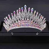 Hochzeitshaarschmuck Silber Farbe Kristall Königin große Krone Tiara Strasshaut Hochzeit Diadaras Frauen Festzug Prom Kronen Braut Haarzubehör Juwely L46